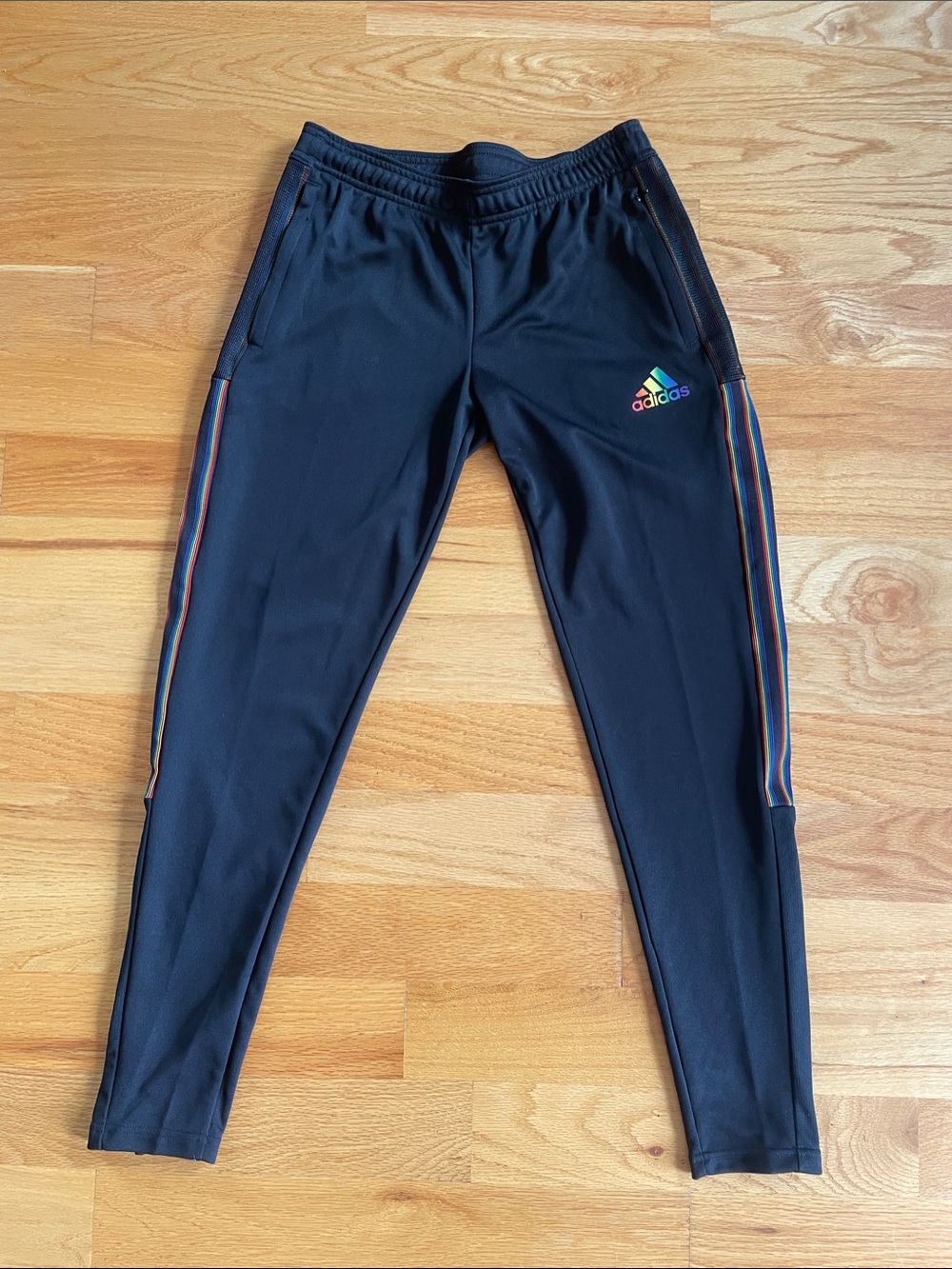 adidas Black Tiro LGBTQ Rainbow soccer pants Pride gay stripes football joggers